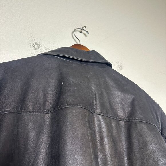 Merona Biker Moto Coat Leather Jacket Men XL Outerwear Button Zip Fall Winter - Picture 4 of 14